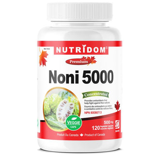 Nutridom Organic Noni 500mg, 5x Extra Strength (120 Veggie Capsules)