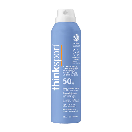 ThinkSport SPF 50 All Sheer Mineral Sunscreen Spray, 177 mL