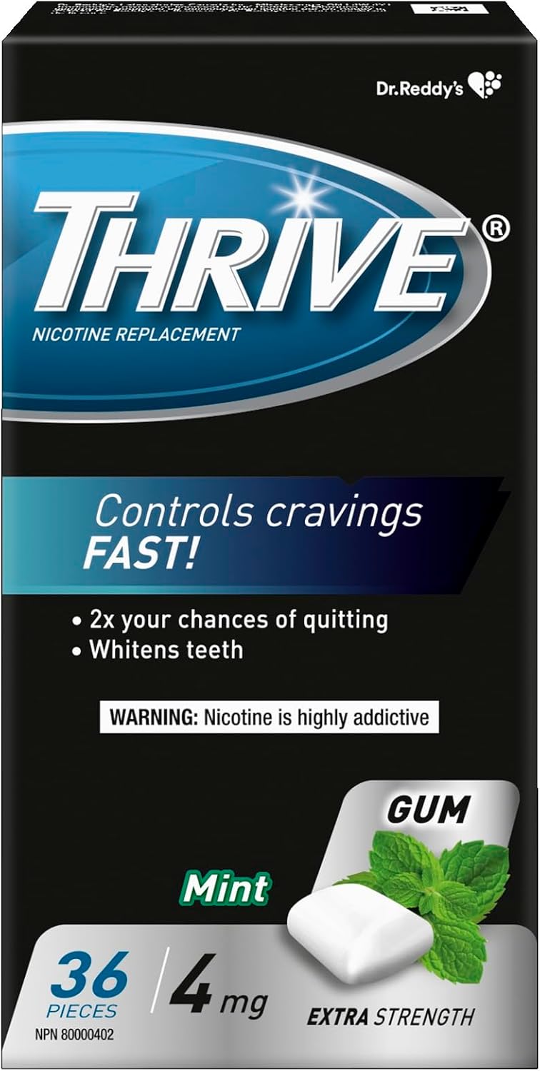 Thrive Nicotine Gum 4mg - Cool Mint, 36 Pieces