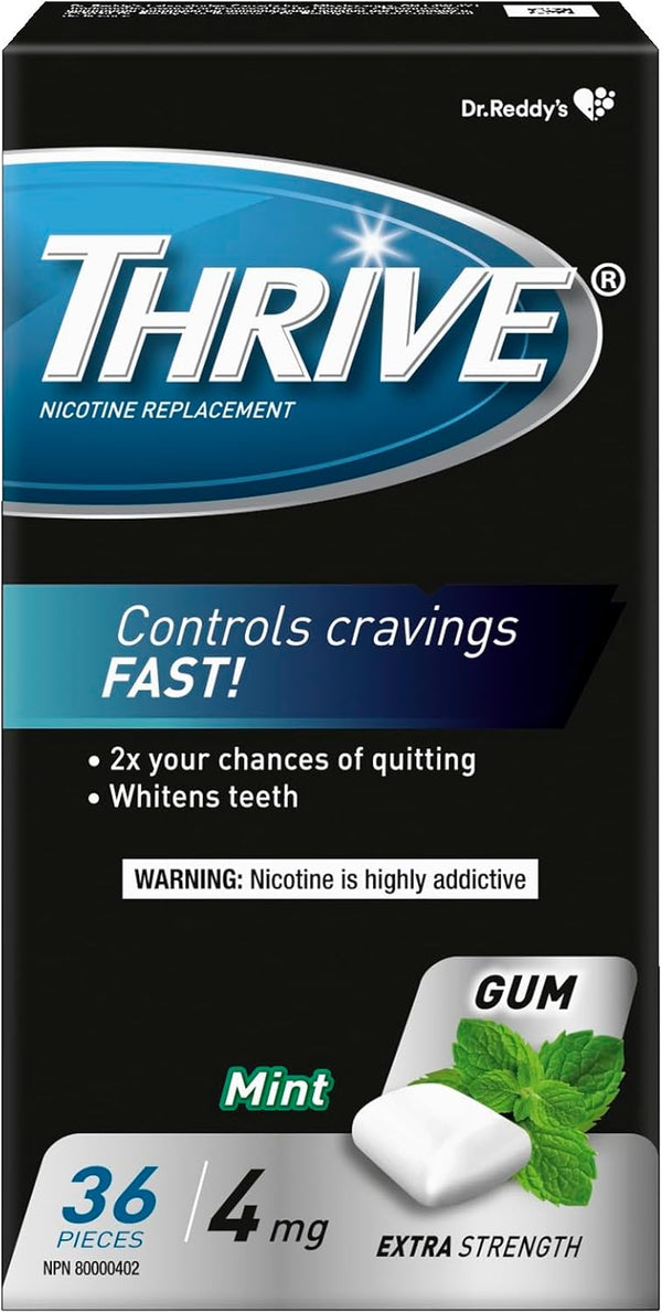 Thrive Nicotine Gum 4mg - Cool Mint, 36 Pieces
