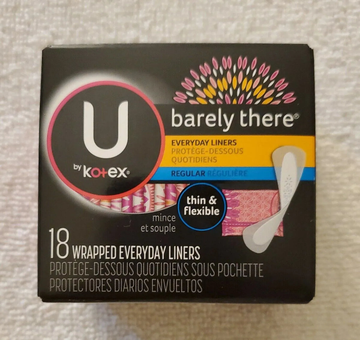 U by Kotex Barely There Regular Liners, 18ct Pack