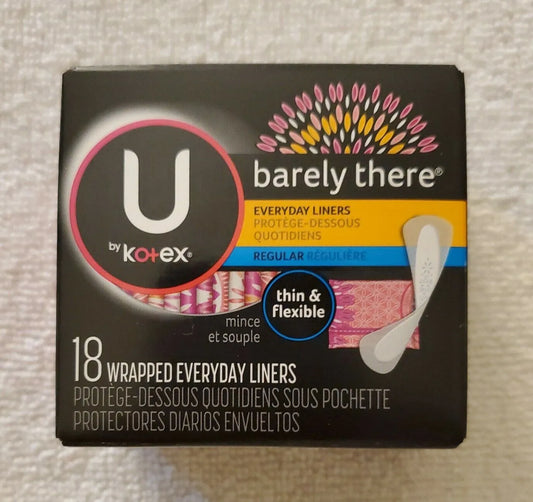U by Kotex Barely There Regular Liners, 18ct Pack