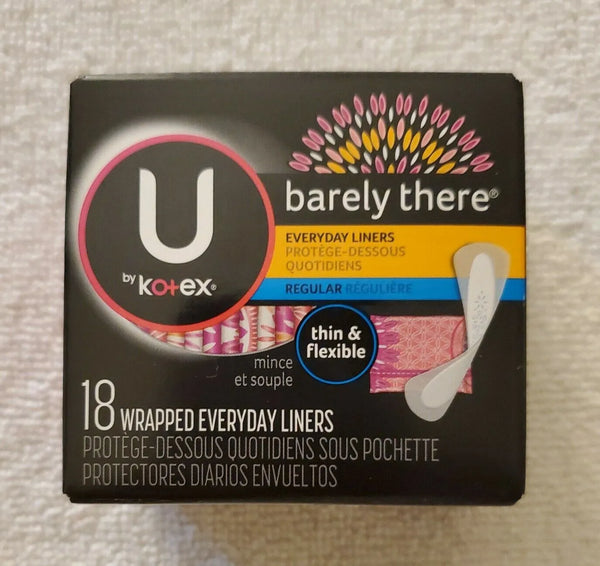 U by Kotex Barely There Regular Liners, 18ct Pack