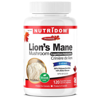 Nutridom Lion's Mane Mushroom 500mg (120 Veggie Capsules)