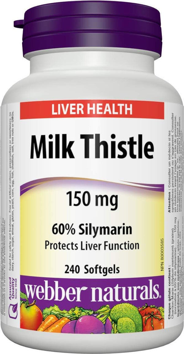 Webber Milk Thistle 150 mg, 240 Softgels
