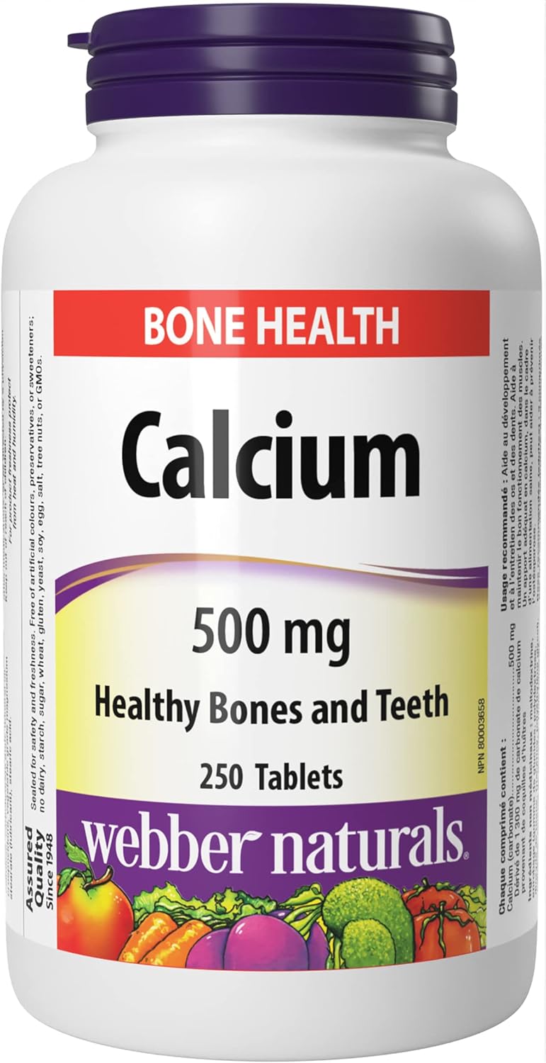 Webber Naturals Calcium Carbonate 500 mg, 250 tablets