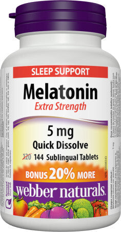Webber Melatonin Extra Strength, Sleep support, 144 Sublingual Tablets