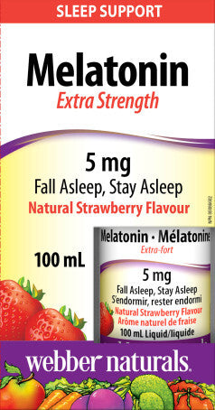 Webber Melatonin Extra Strength 5 mg, 100 mL liquid
