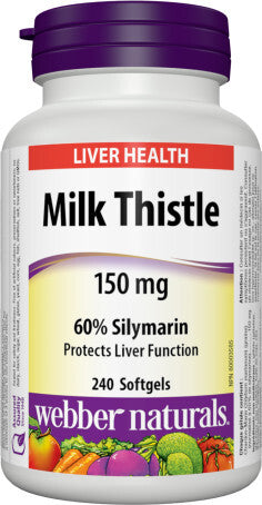 Webber Naturals Milk Thistle extracts 150 mg, 240 Softgels