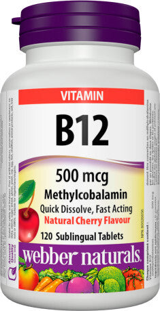 Webber Vitamin B12 500 mcg, 120 Sublingual Tablets