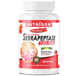 Nutridom Serrapeptase 120,000 SPU (60 Veggie Capsules)