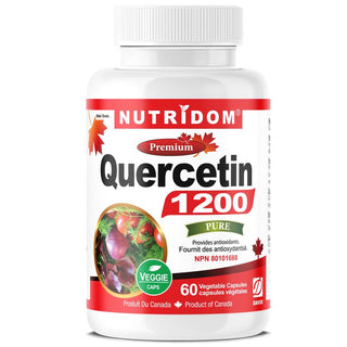 Nutridom Quercetin Supplement 1200 mg Per Day (600 mg 60 Veggie Capsules)