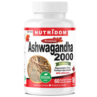 Nutridom Ashwagandha 500mg (2,000mg QCE) (60 Veggie Capsules)