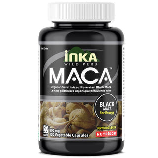 InkaMaca Organic Black Maca 800mg, Gelatinized (150 Capsules)