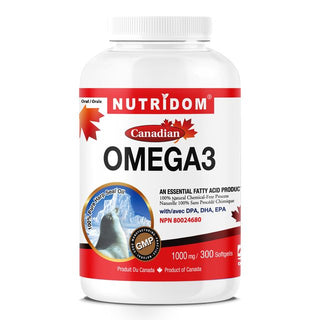 Nutridom Omega-3 1,000mg with DHA, EPA, DPA (300 Softgels)