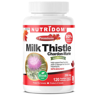 Nutridom Milk Thistle 250mg, 80% Silymarin (120 Veggie Capsules)