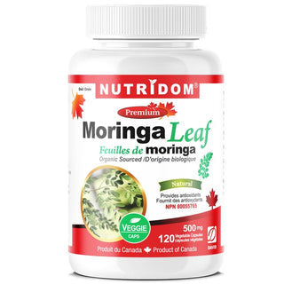 Nutridom Organic Moringa Oleifera Leaf 500mg (120 Veggie Capsules)