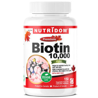 Nutridom Biotin 10,000mcg (150 Veggie Capsules)