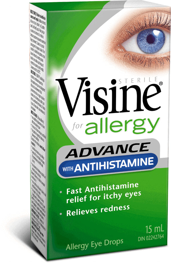 VISINE Advance with Antihistamine Allergy Eye Drops, 15 mL