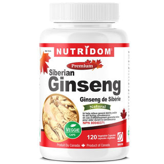 Nutridom Eleuthero Ginseng 500mg (120 Veggie Capsules)